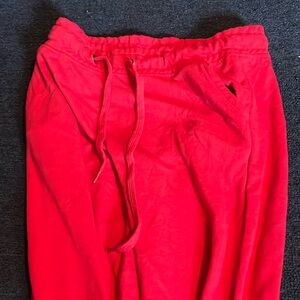Red sweatpants